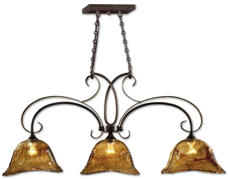 Uttermost Vetraio 3 Lt Bronze Kitchen Island Light