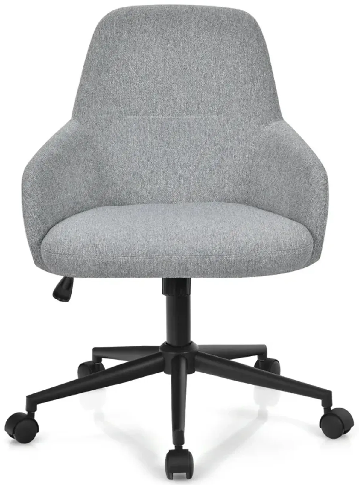 Costway Linen Accent Office Chair Adjustable Rolling Swivel Task Chair w/Armrest