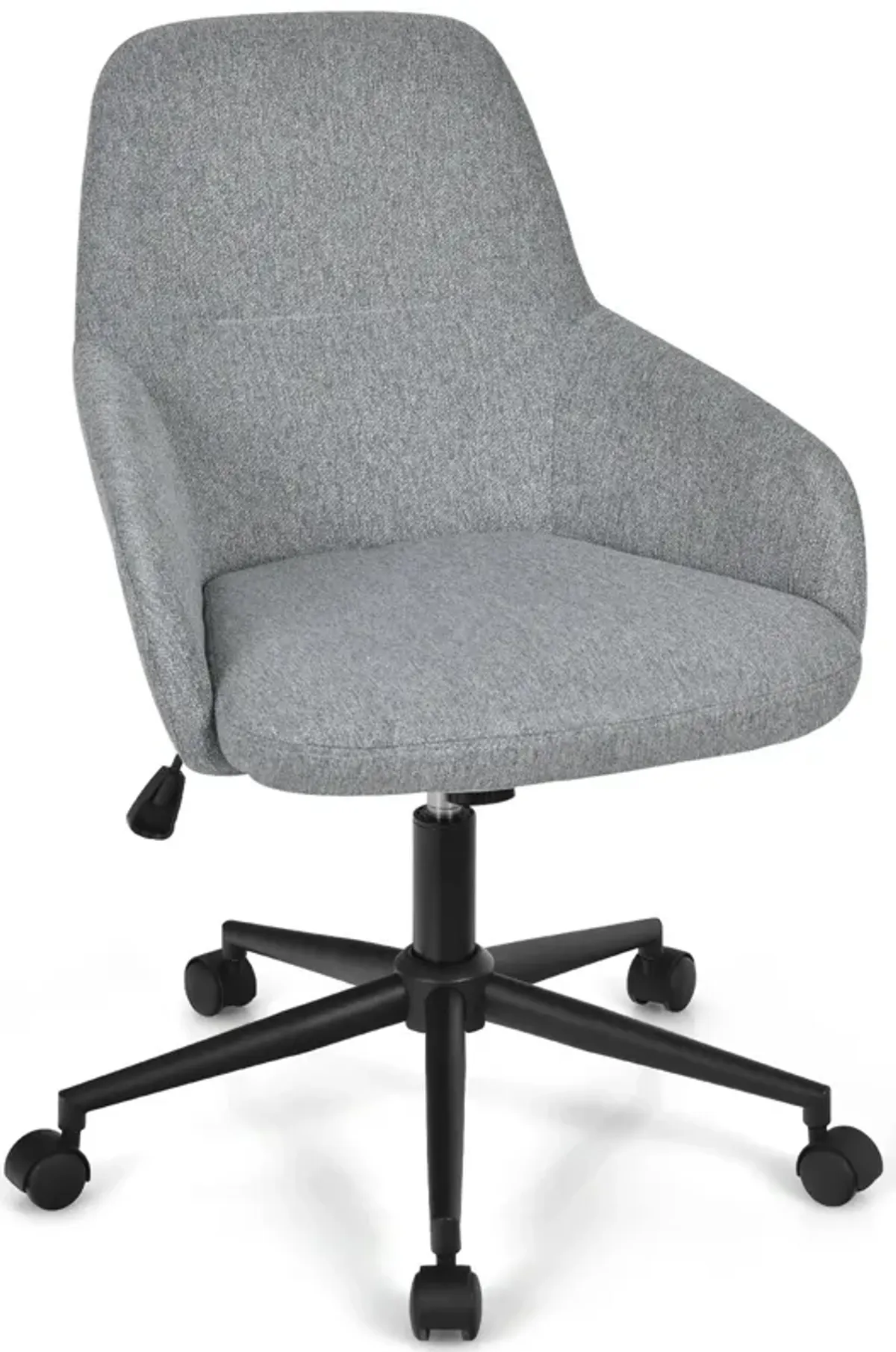 Costway Linen Accent Office Chair Adjustable Rolling Swivel Task Chair w/Armrest