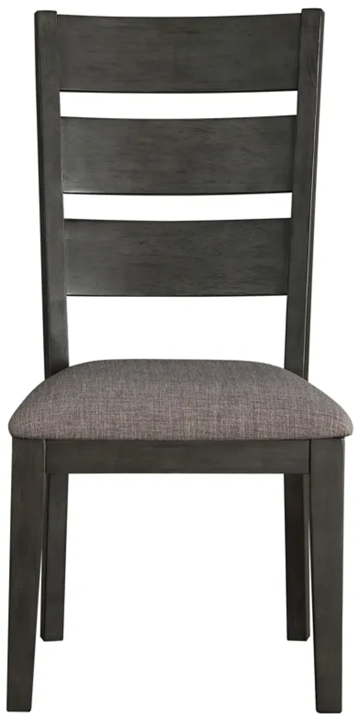 Transitional Wooden Side Chair, Fabric Padded Seat, Set of 2, Gray-Benzara