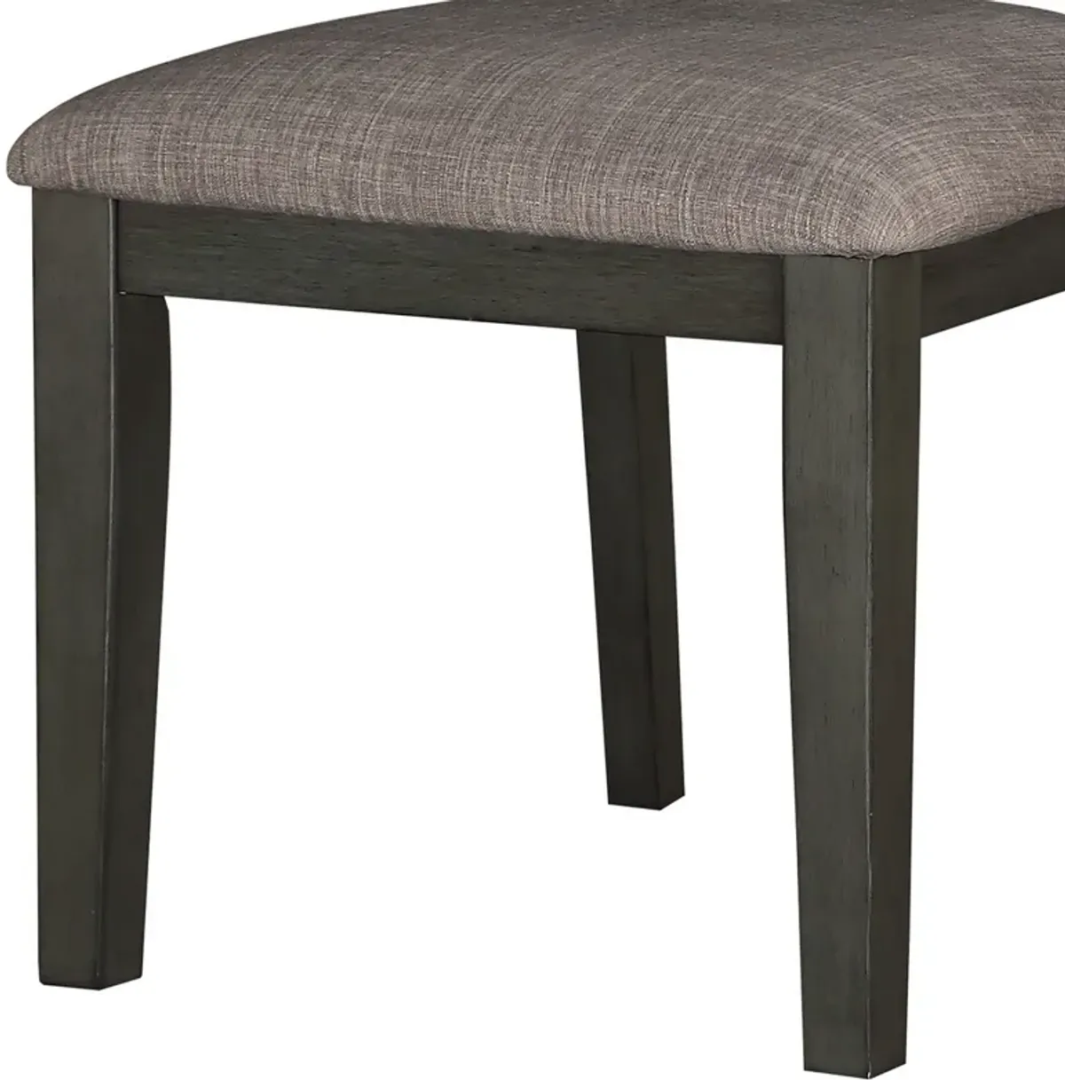 Transitional Wooden Side Chair, Fabric Padded Seat, Set of 2, Gray-Benzara