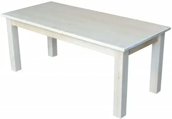 Hivvago 44" Unfinished Solid Wood Rectangular Coffee Table