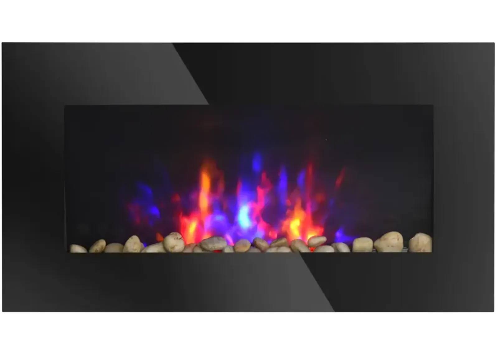 Recessed Fireplace Heater with Realistic LED Flames and Overheat Protection