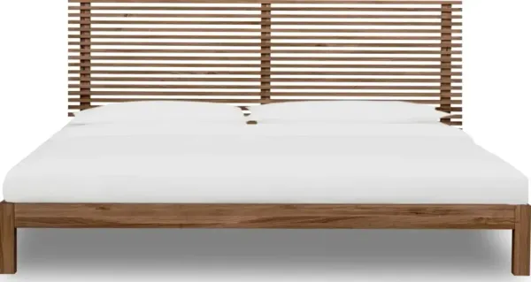 Tanner California King-size Solid Ash Platform Bed in Roux
