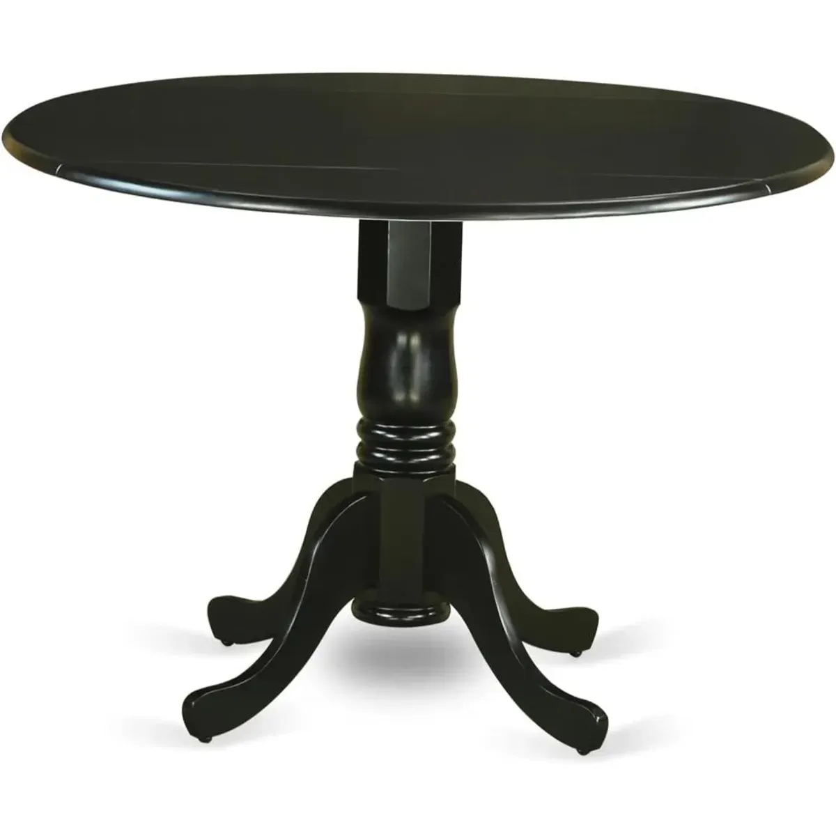 5 Piece Modern Dining Table Set Consists of a Round Kitchen Table with Dropleaf