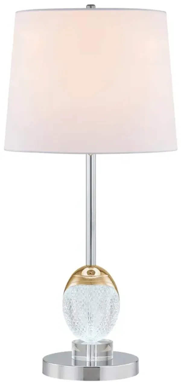 27 Inch Table Lamp, Tapered Drum Fabric Shade, Modern Metal Base, Silver-Benzara