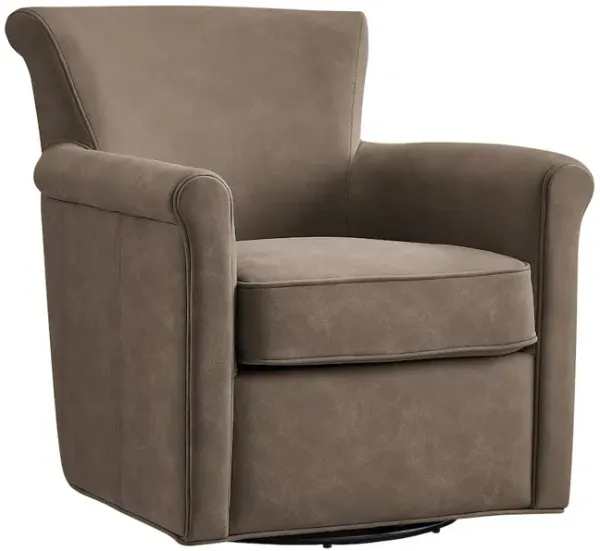 Winton Faux Leather Swivel Accent Chair - Espresso