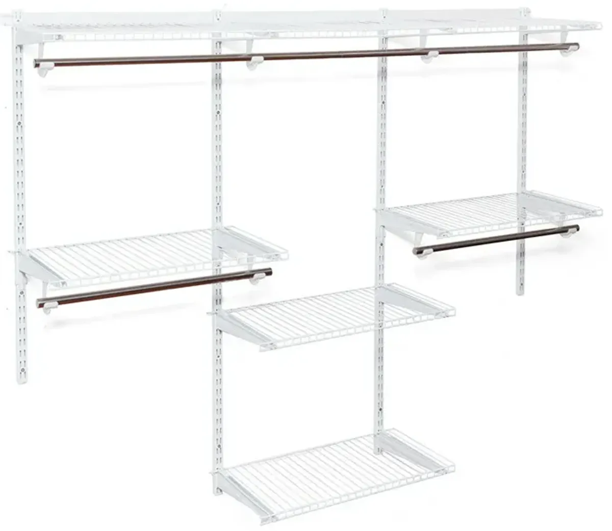 Adjustable Wall Mounted Closet Rack System with Shelf