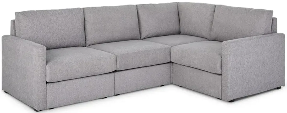 Flex 4-Seat Pebble Sectional with Narrow Arm