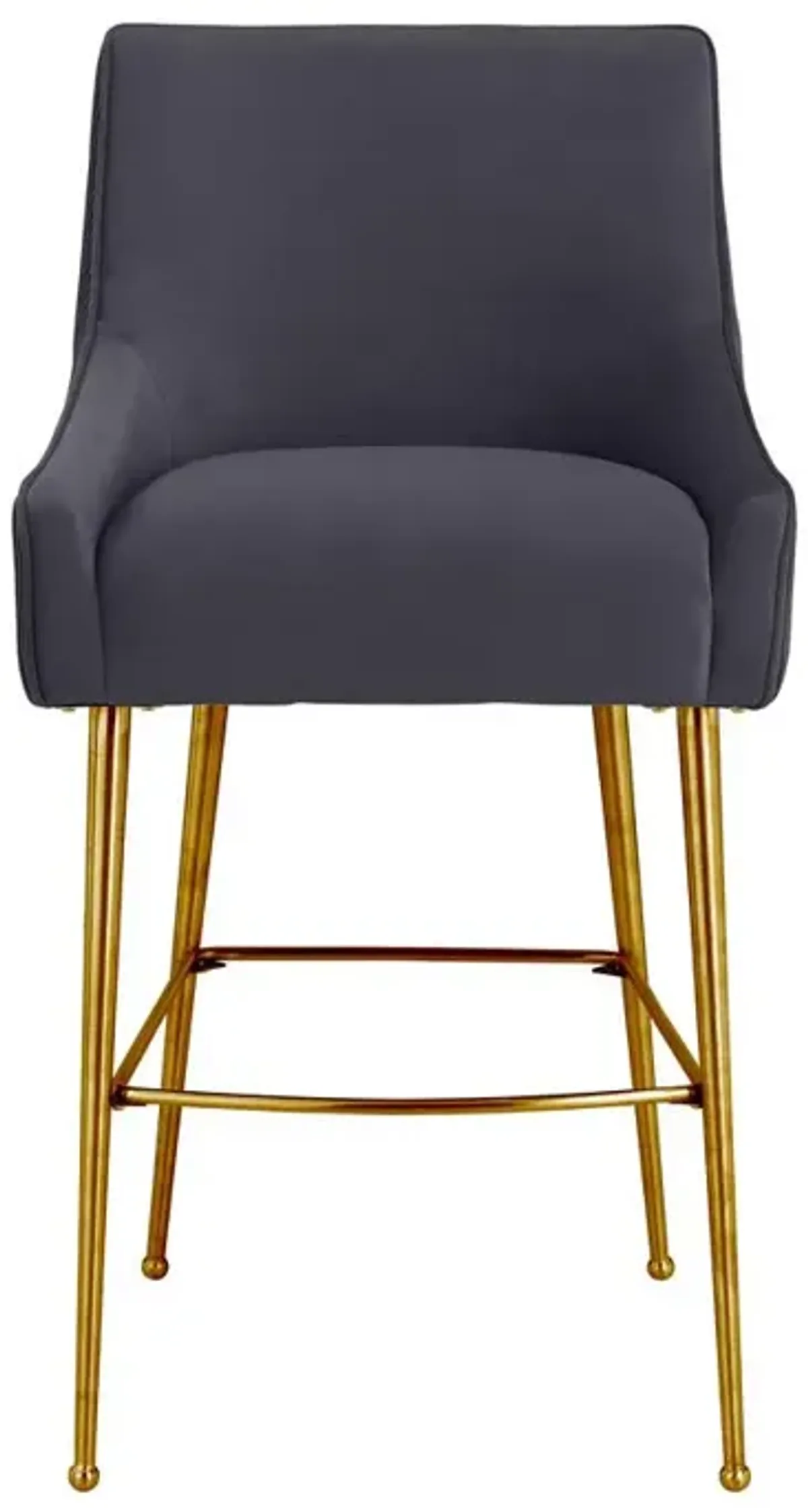 Belen Kox Sleek Dark Grey Velvet Bar Stool, Belen Kox