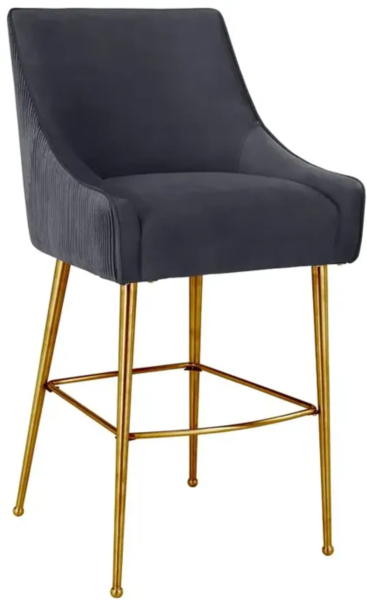 Belen Kox Sleek Dark Grey Velvet Bar Stool, Belen Kox