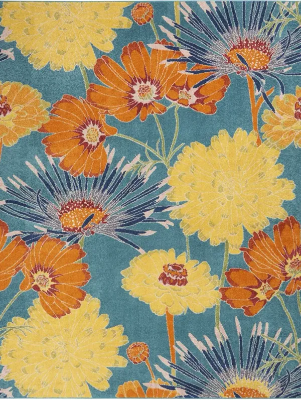 Allur ALR06 Turquoise/Multicolor 7'10" x 9'10" Rug