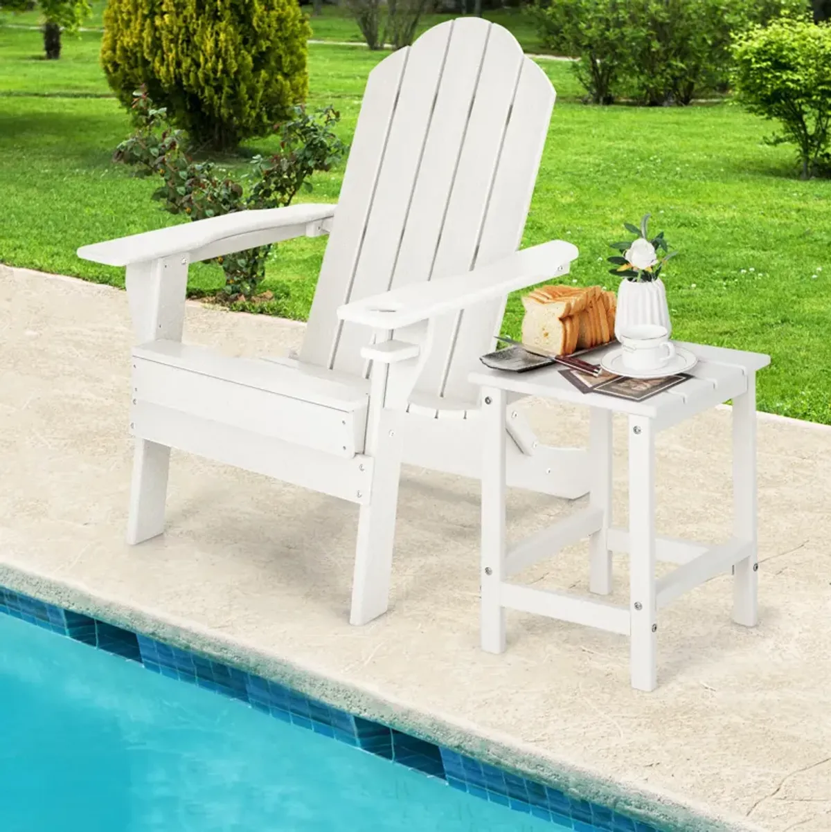 14 Inch Square Weather-Resistant Adirondack Side Table