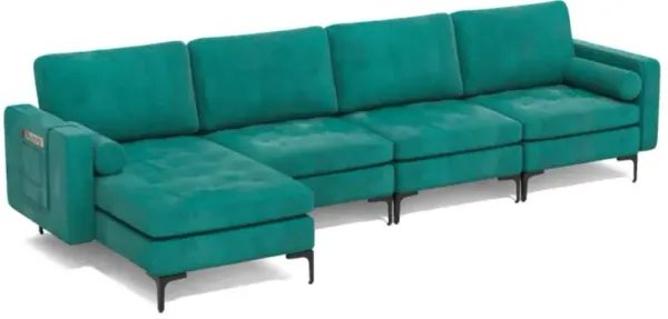 Hivvago Modular L-shaped 4-Seat Sectional Sofa with Reversible Chaise