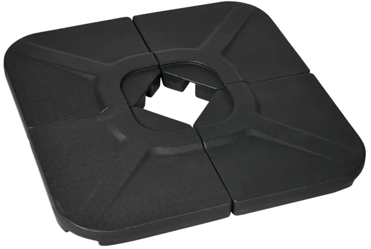 Versatile Umbrella Base: 4-Piece 150lb HDPE Water/Sand Filled Weights