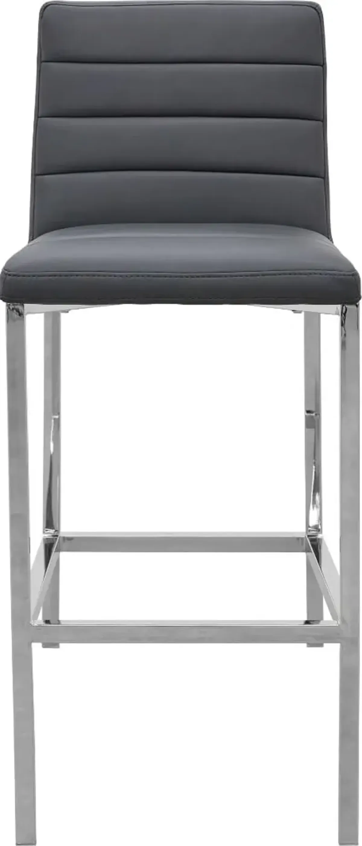 Amalfi Metal Back Bar Stool in Cobalt Leather - Set of 2