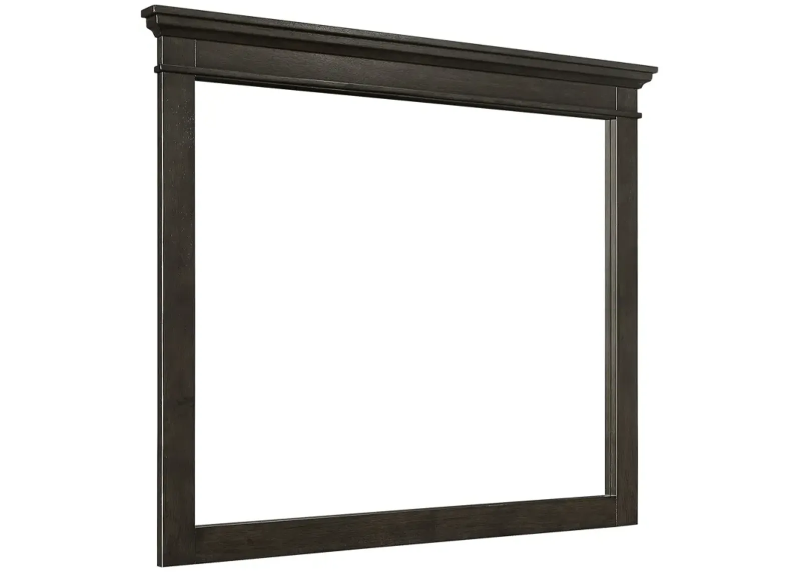 35 x 42 Inch Rectangular Wood Frame Dresser Mirror, Molded, Charcoal Gray - Benzara