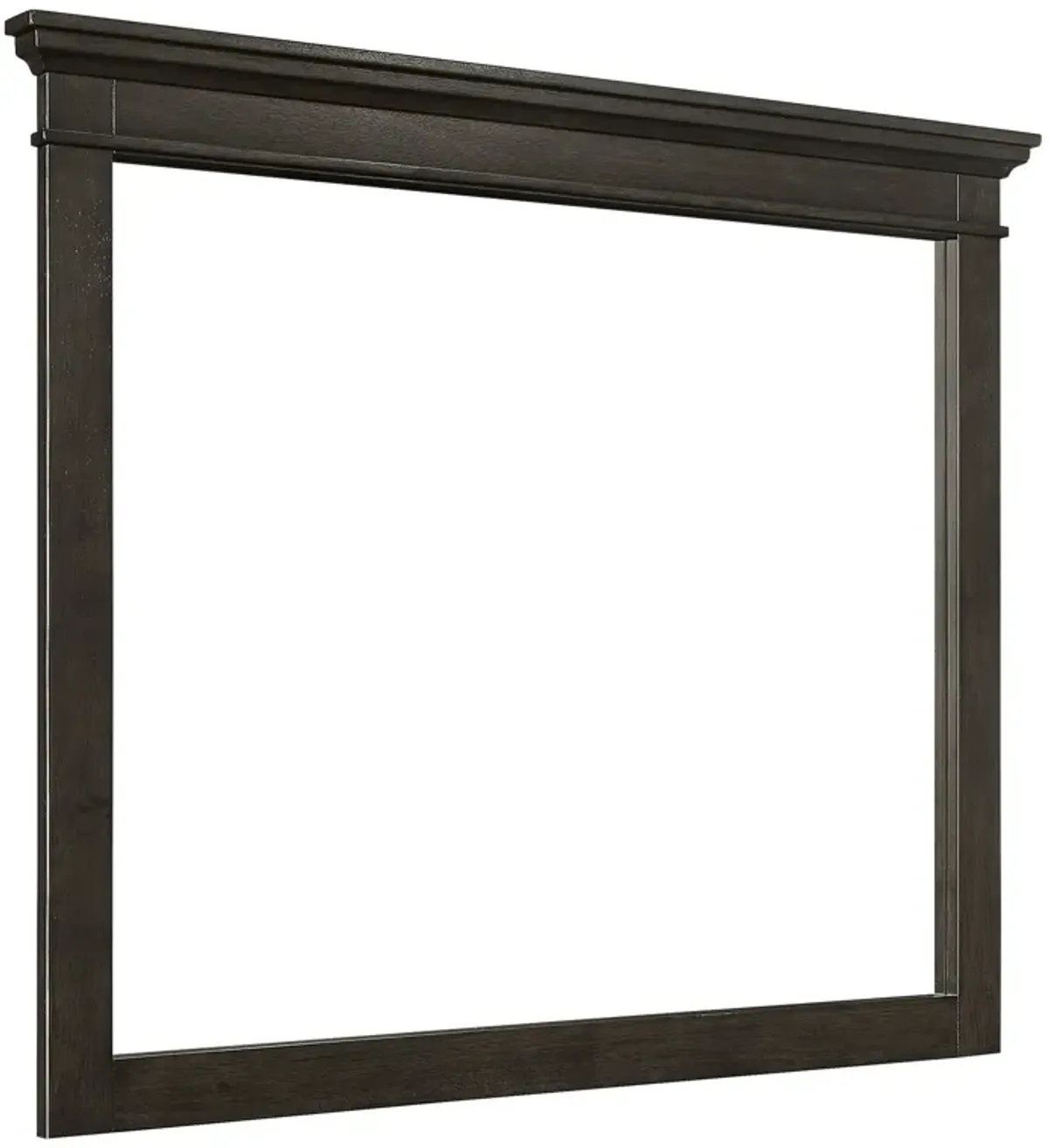 35 x 42 Inch Rectangular Wood Frame Dresser Mirror, Molded, Charcoal Gray - Benzara