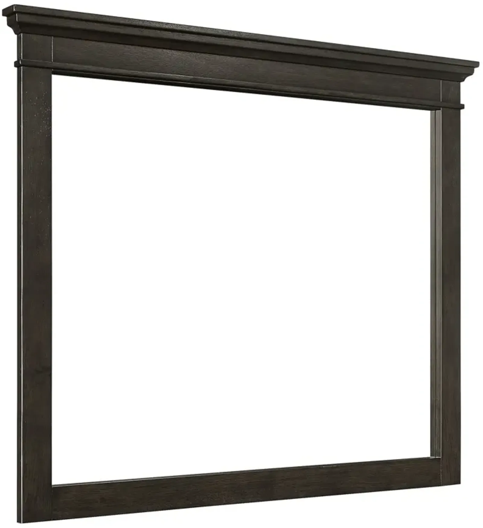 35 x 42 Inch Rectangular Wood Frame Dresser Mirror, Molded, Charcoal Gray - Benzara