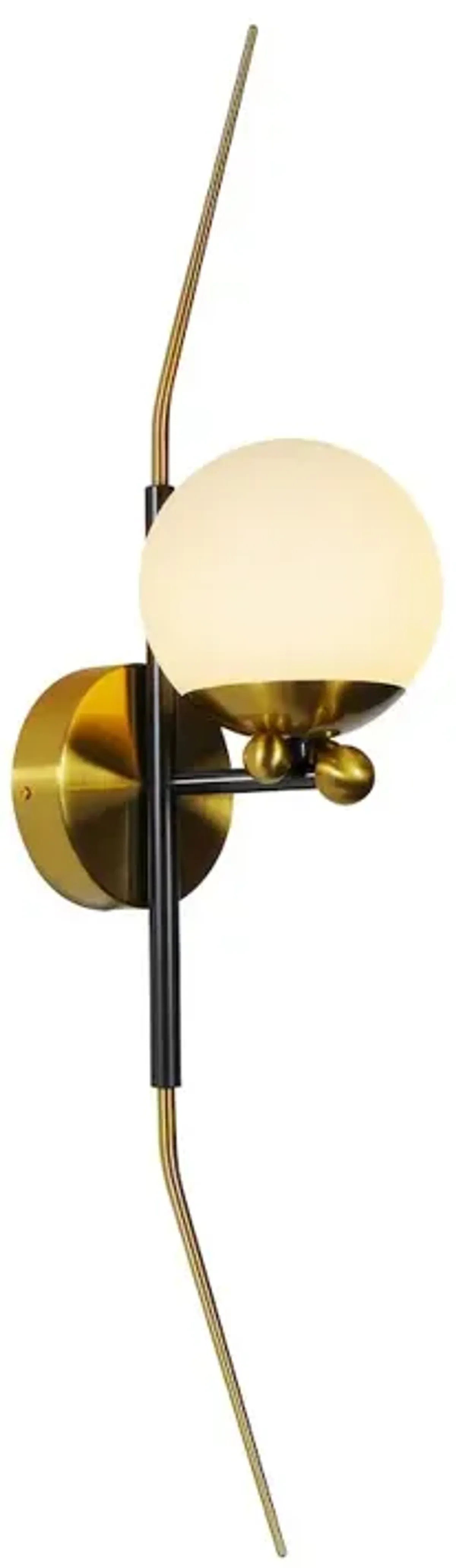 VONN Lighting Integrated LED Wall Sconce Light with Glass Shade in Antique Brass