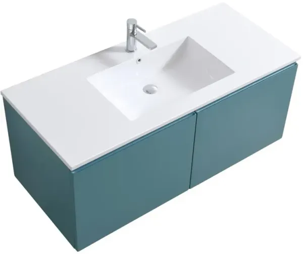 Kubebath Balli 48'' Single Sink Wall Mount Modern Bathroom Vanity in Teal Green Finish