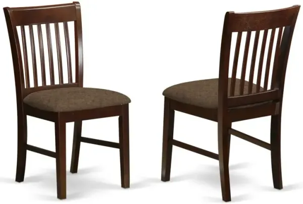 East West Furniture NFC-MAH-C Norfolk Dining room chair Fabric Seat -Mahogany Finish.