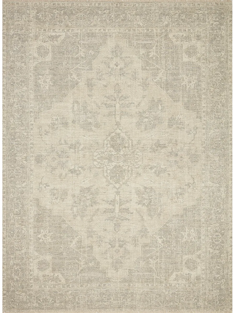 Priya PRY04 Ivory/Grey 5' x 7'6" Rug