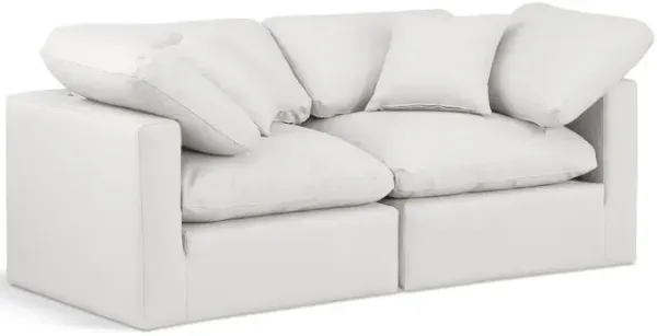 Meridian Furniture Indulge Cream Vegan Leather Modular Sofa