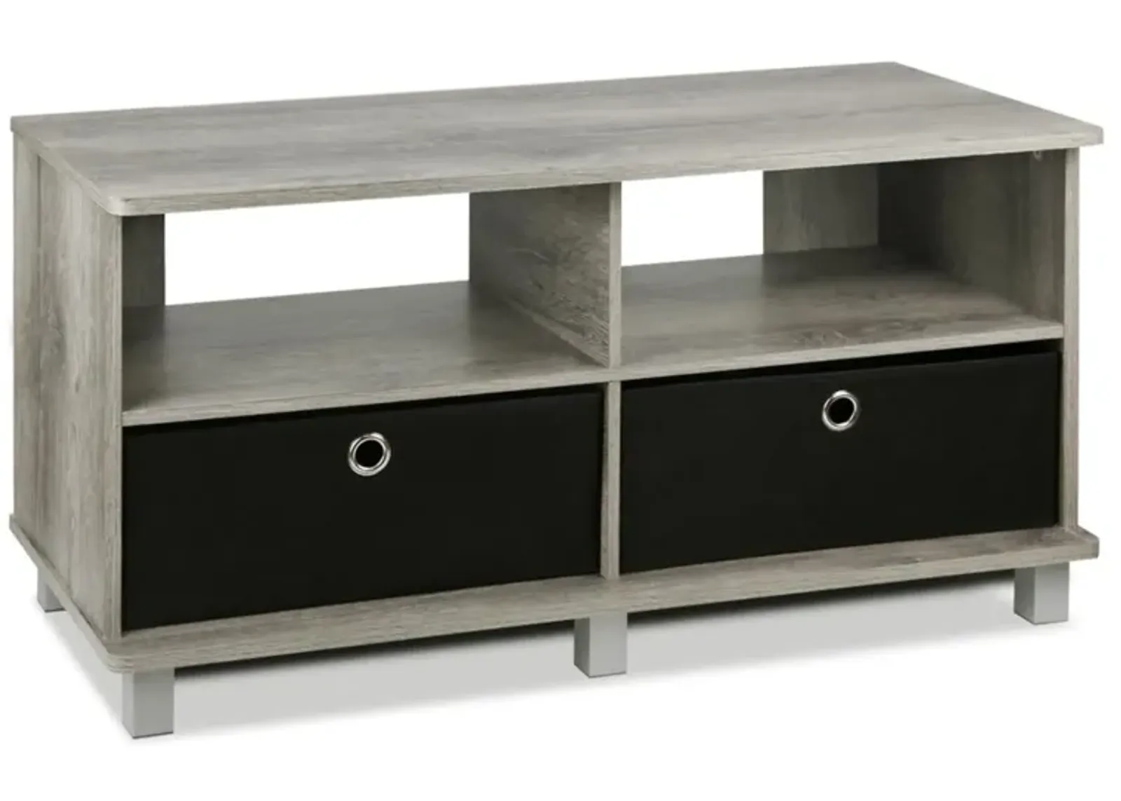 Furinno Furinno Andrey Entertainment Center with Bin Drawers, French Oak Grey/Black