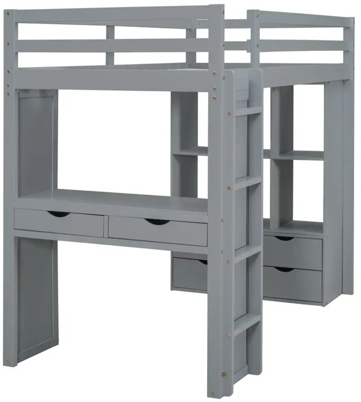 Merax Storage Loft Bed with Writing Desk