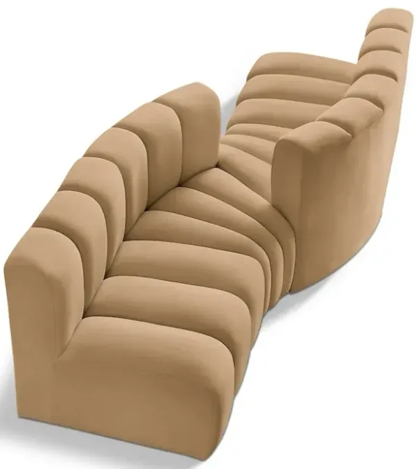 Meridian Furniture Arc Camel Velvet Modular Sofa