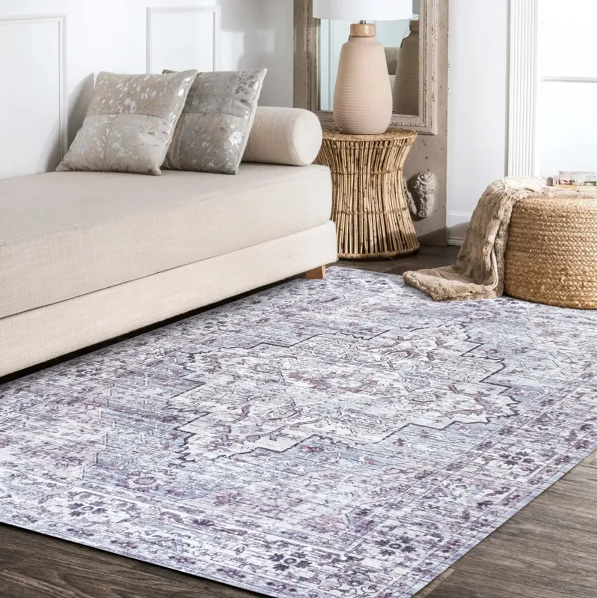 Didim Boho Medallion Machine-Washable Area Rug