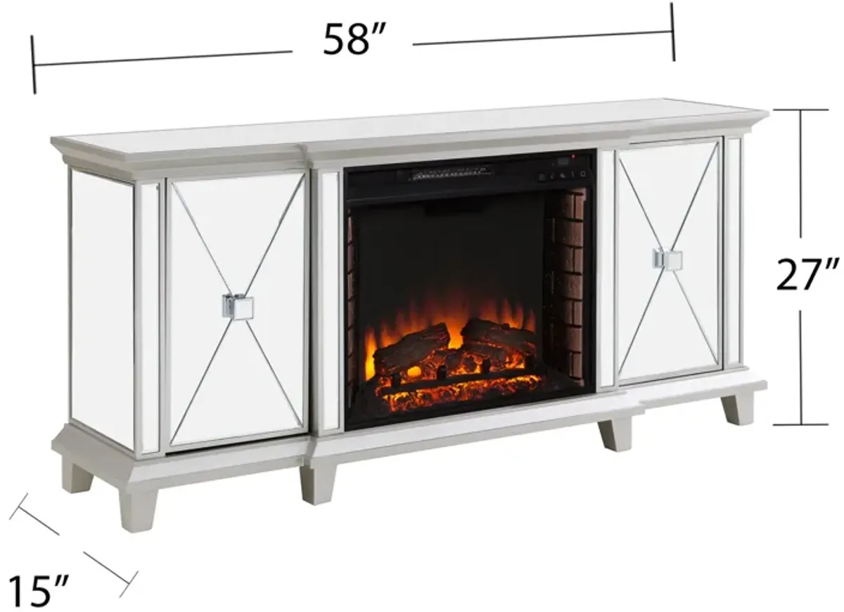 Patrick Mirrored Fireplace Console