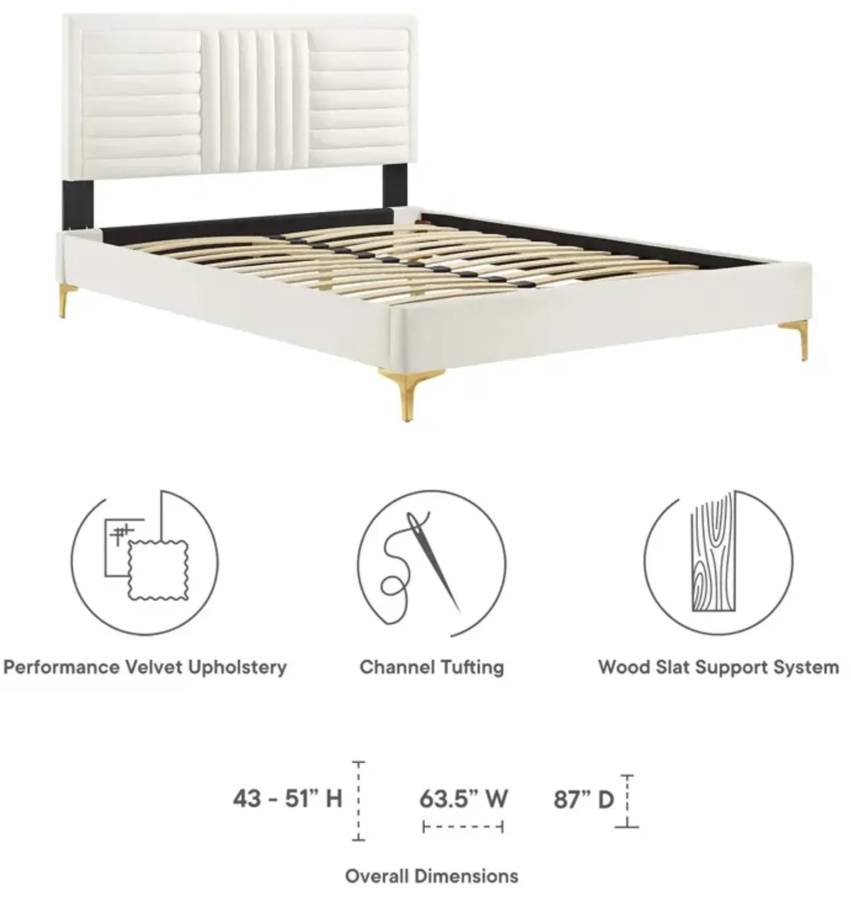 Modway - Sofia Channel Tufted Performance Velvet King Platform Bed