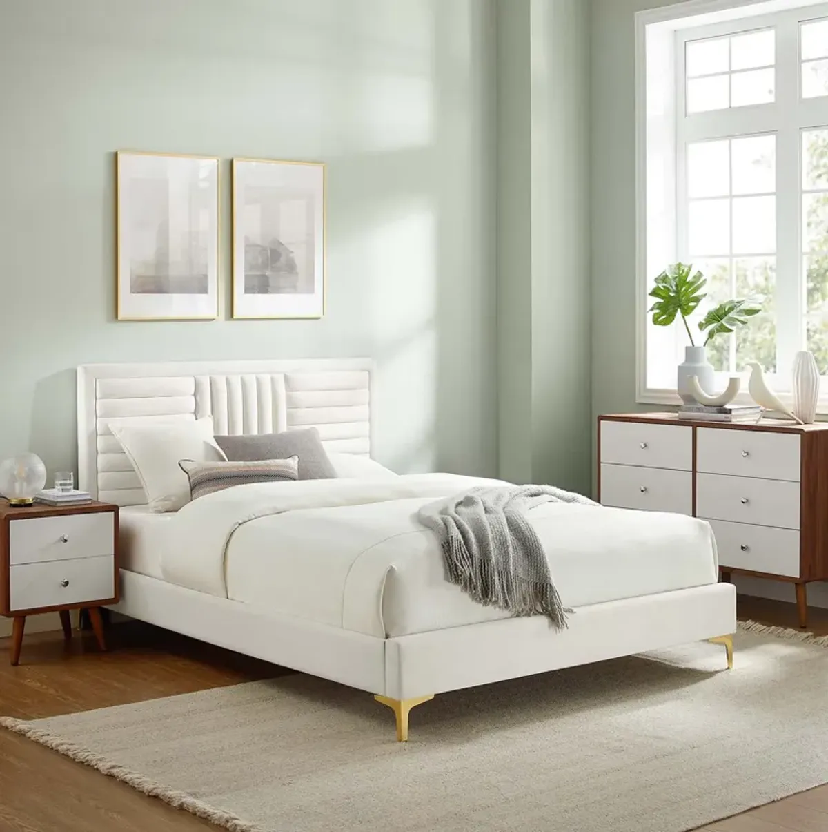 Modway - Sofia Channel Tufted Performance Velvet King Platform Bed