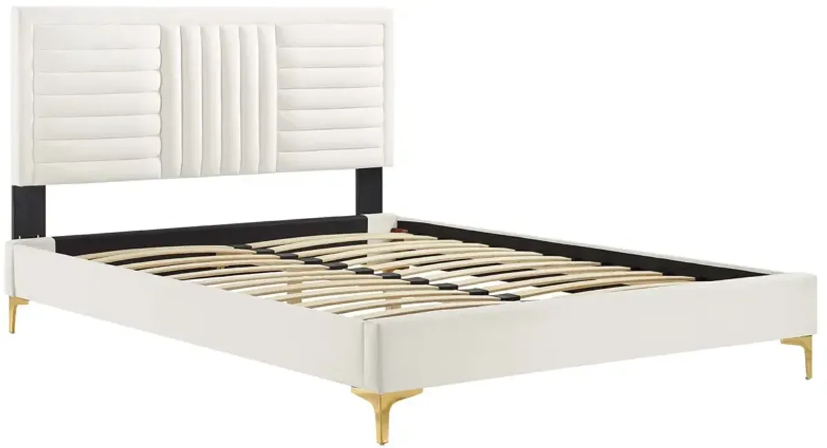 Modway - Sofia Channel Tufted Performance Velvet King Platform Bed