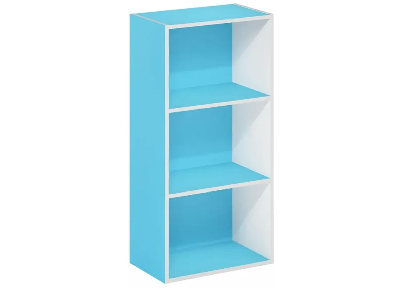 Furinno Luder 3-Tier Open Shelf Bookcase, Green/White