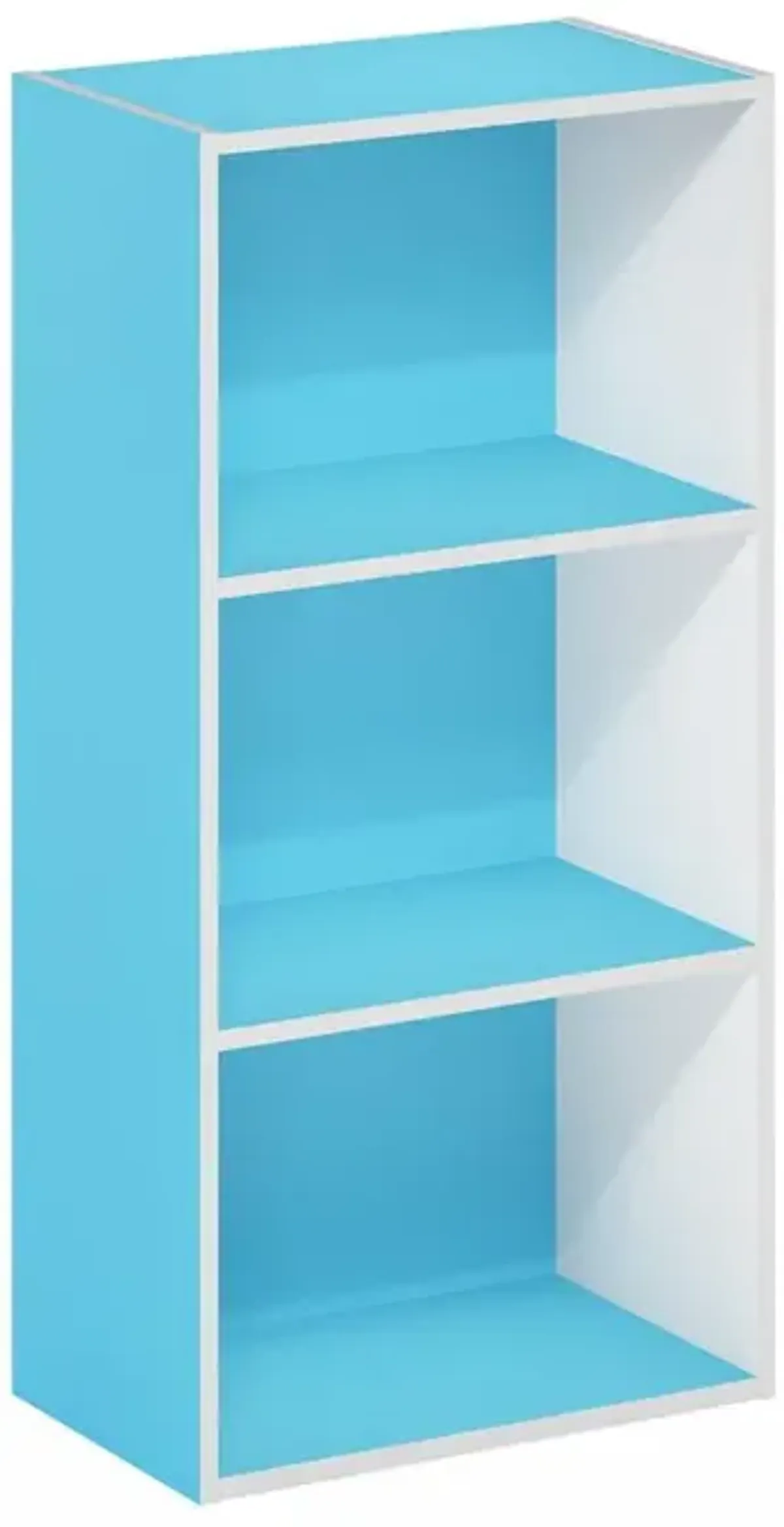 Furinno Luder 3-Tier Open Shelf Bookcase, Green/White