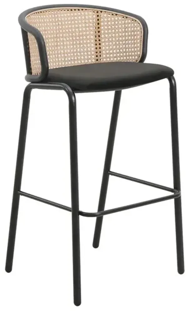 LeisureMod Seat and Black Powder Coated Steel Frame for Kitchen and Dining Room