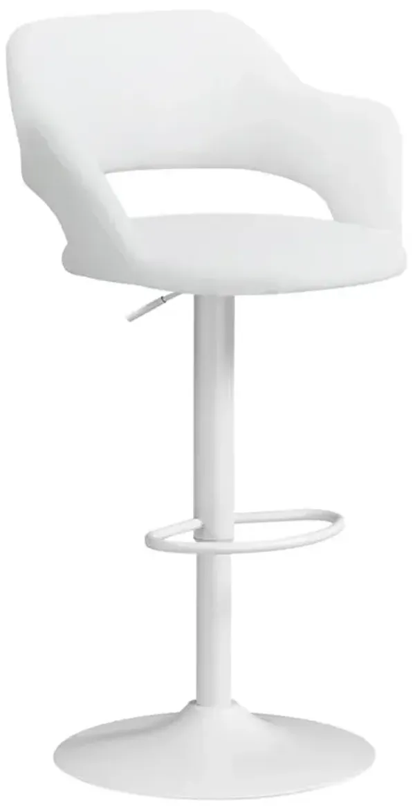 Bar Stool, Swivel, Bar Height, Adjustable, White