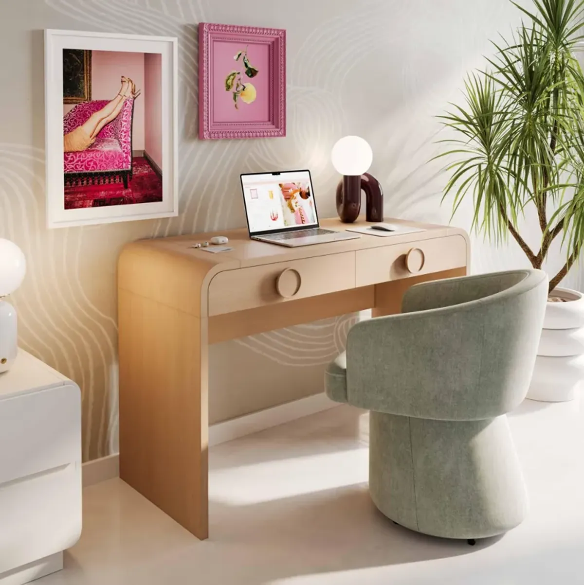 Moonrise Vanity Desk & Mirror