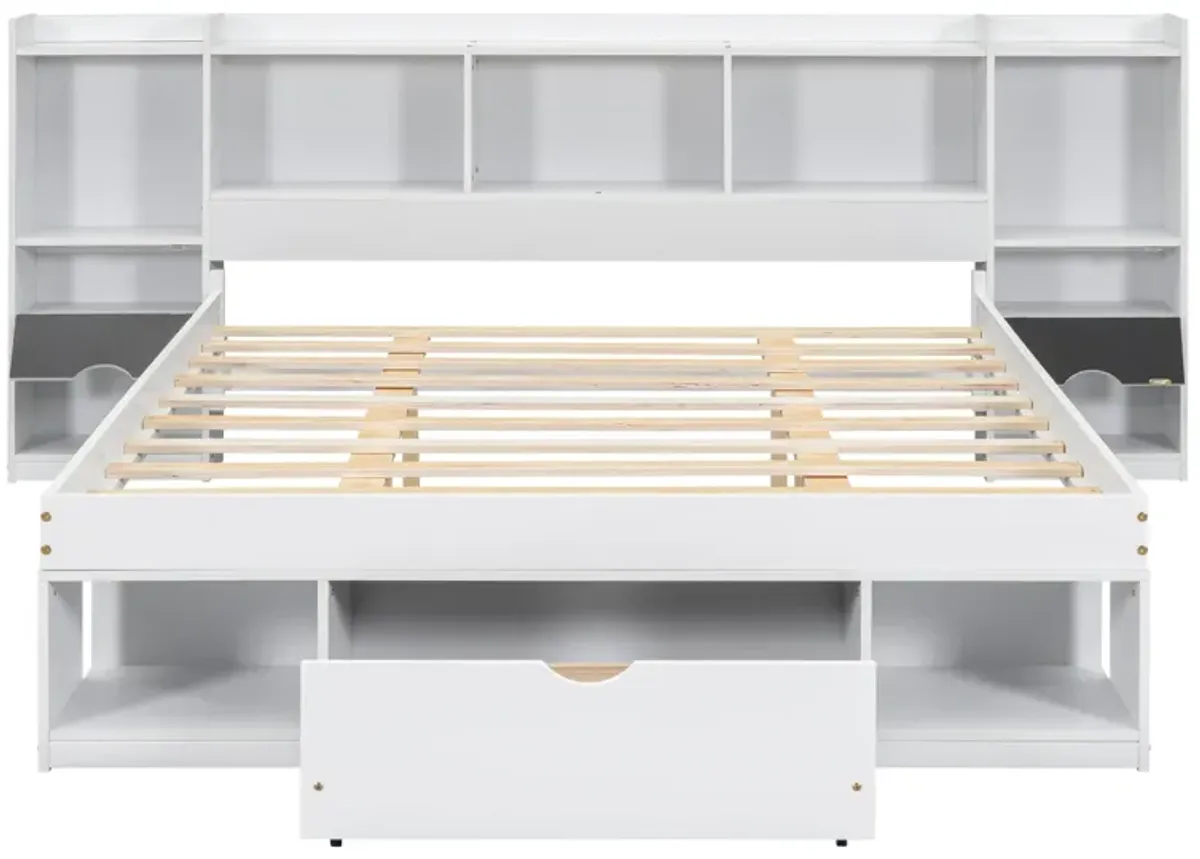 Merax Wood Platform Bed with Multi-storage Headboard