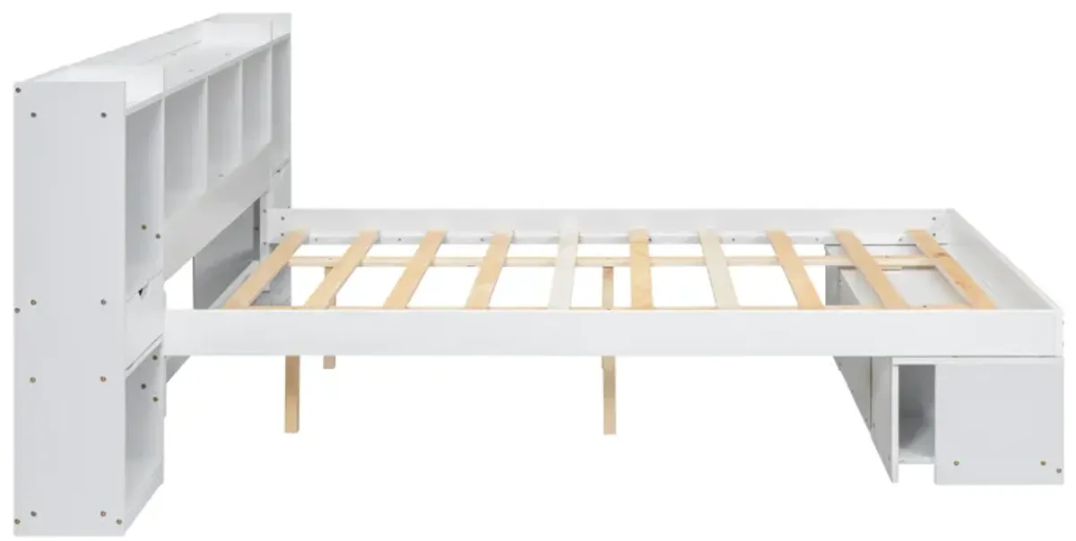 Merax Wood Platform Bed with Multi-storage Headboard