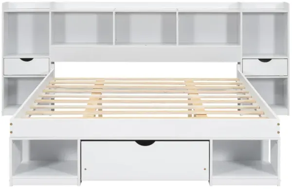 Merax Wood Platform Bed with Multi-storage Headboard