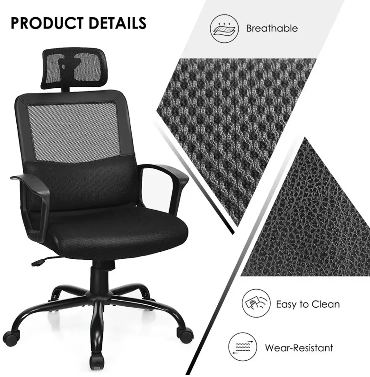 Mesh Office Chair High Back Ergonomic Swivel Chair