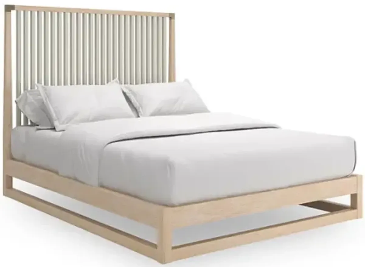 Pinstripe Slatted King Bed Light