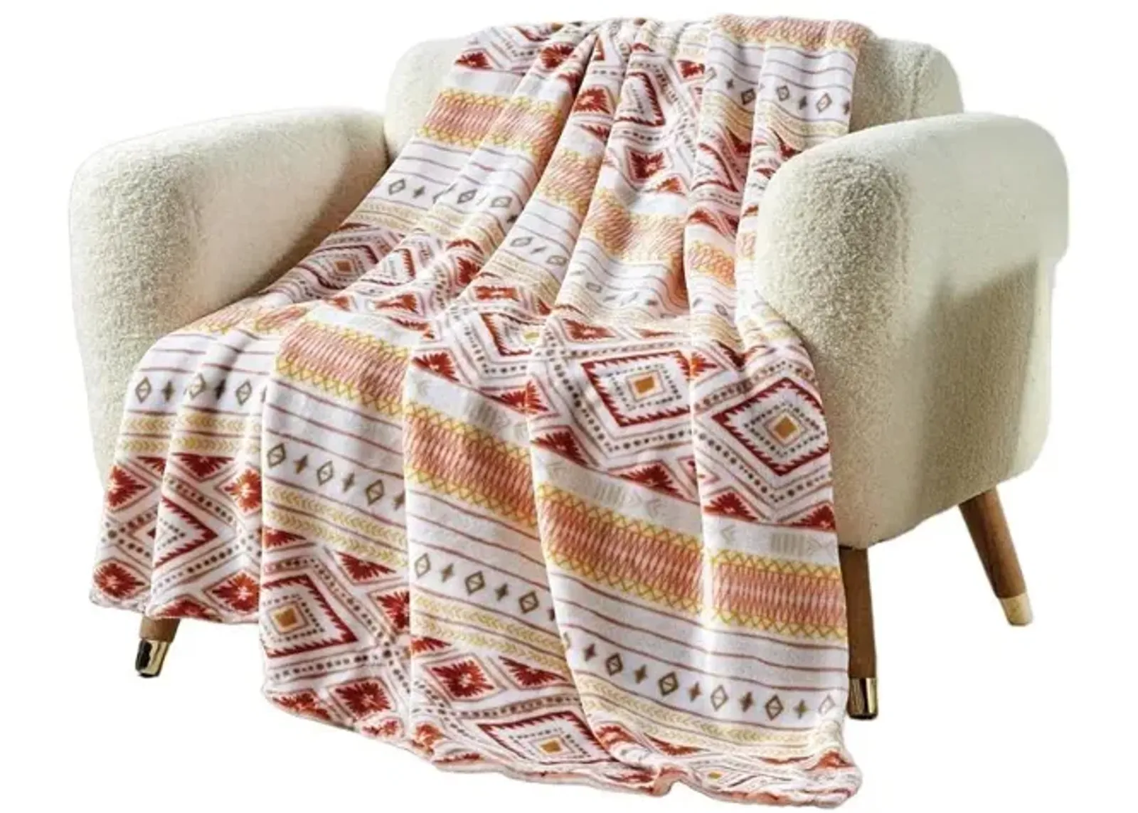 Aztec Sloth Micro plush Decorative Throw Blanket 50" X 60" Multi Color by Plazatex