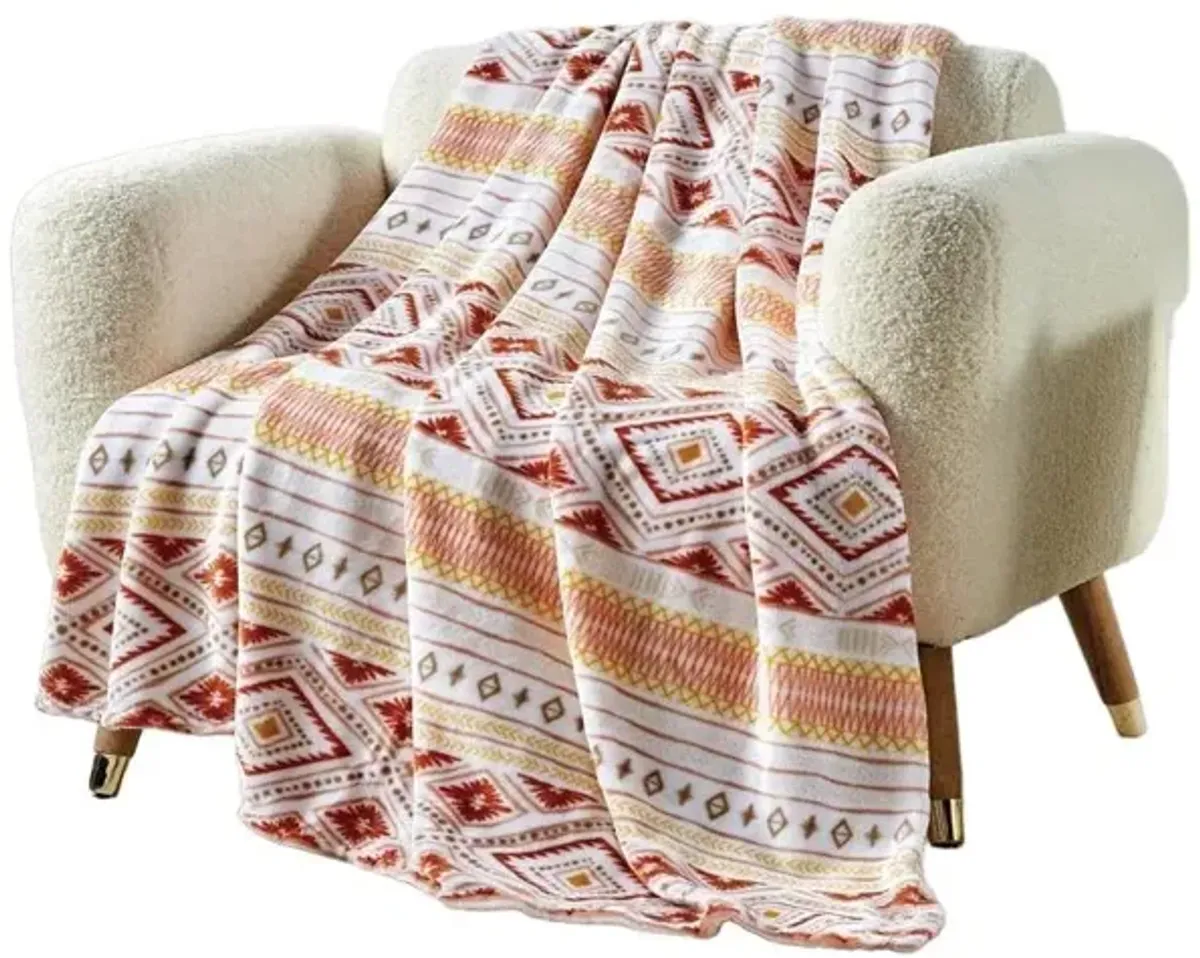 Aztec Sloth Micro plush Decorative Throw Blanket 50" X 60" Multi Color by Plazatex