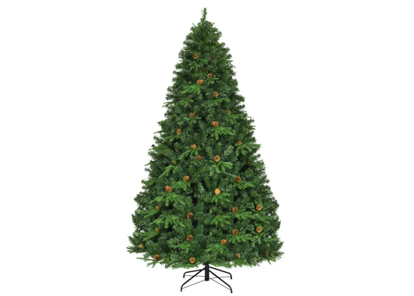 Hivvago 7/7.5/8 Feet Artificial Christmas Tree with LED Lights and Pine Cones