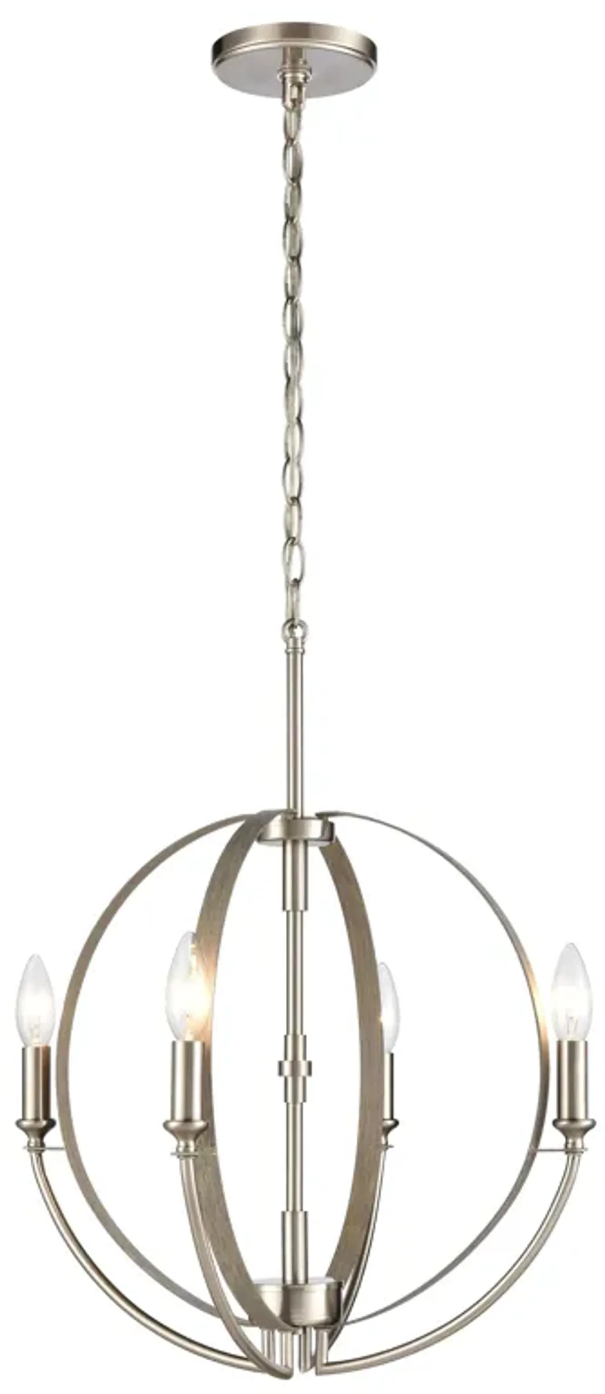 Rotunde 18'' Wide 4-Light Brown Chandelier